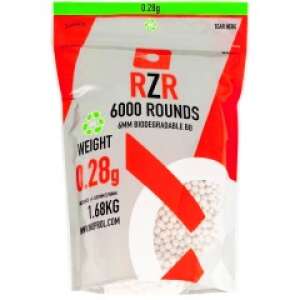 RZR Airsoft BBs Biodegradable (6000R Resealable Bag) 0.28g