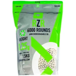 RZR Airsoft BBs Biodegradable (6000R Resealable Bag) 0.25g