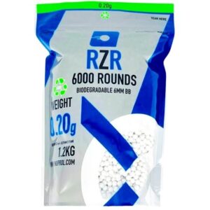 RZR Airsoft BBs Biodegradable (6000R Resealable Bag) 0.20g